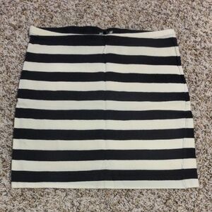 H&M Black and White Striped Mini Skirt